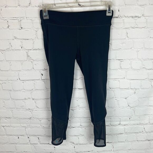 Athleta Girl Black Leggings with Mesh Accent Size Large 12 - Picture 1 of 8